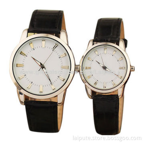 Fashionable Couple Watches with Alloy and Leather Band, Nice Choice for Girl Friends as GiftNew